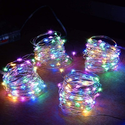 Abkshine 4-Pack 50 LEDs Multicolored Christmas Fairy Lights