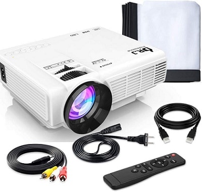 J Professional HI-04 Mini Projector Outdoor Movie Projector With 100Inch Projector Screen