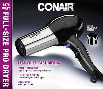 Conair 1875 Watt Full Size Pro Hair Dryer